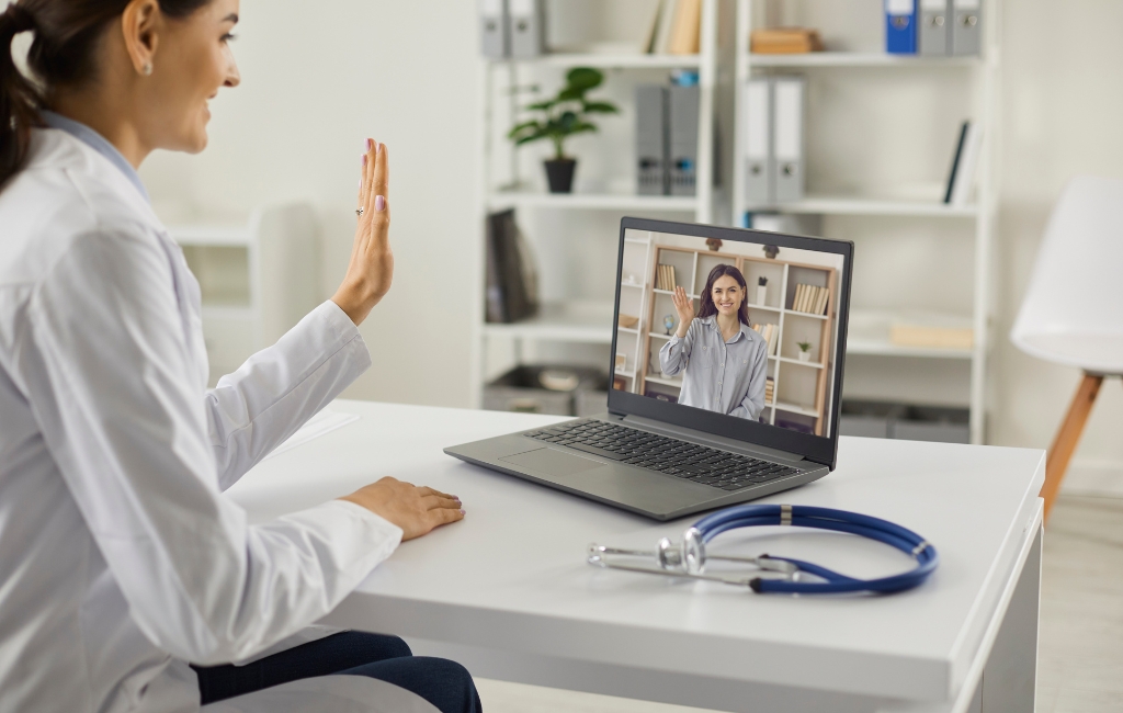 telehealth doctor talking to patient on computer